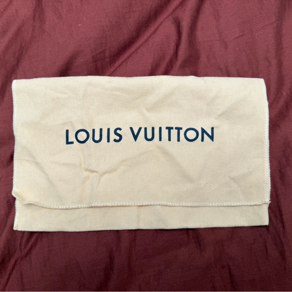 Louis Vuitton Cream Dust Bag with Navy Logo